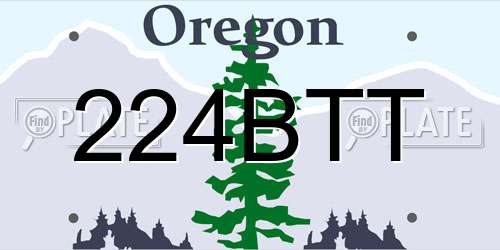 224BTT Oregon License Plate