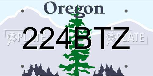224BTZ Oregon License Plate