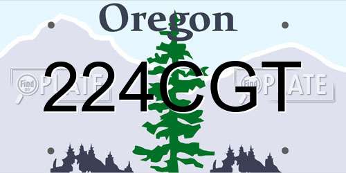 224CGT Oregon License Plate