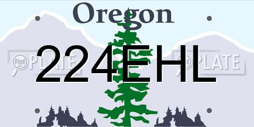 224EHL Oregon License Plate