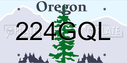 224GQL Oregon License Plate