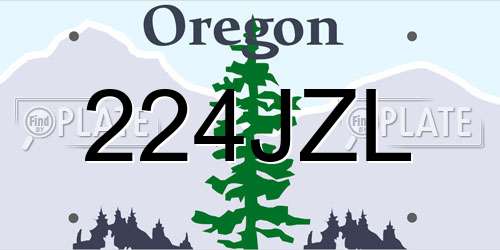 224JZL Oregon License Plate
