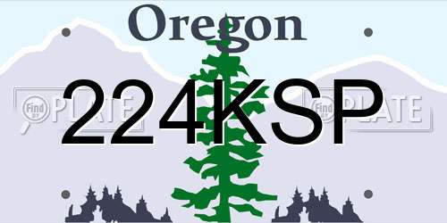 224KSP Oregon License Plate