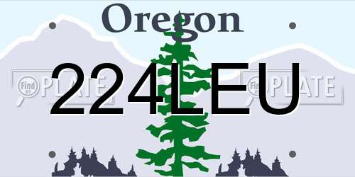 224LEU Oregon License Plate