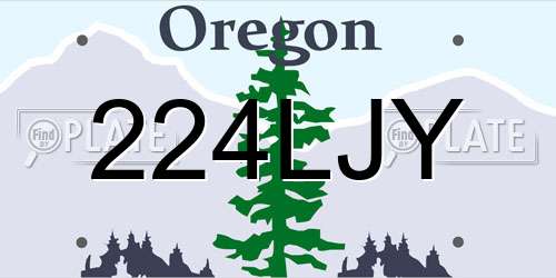 224LJY Oregon License Plate