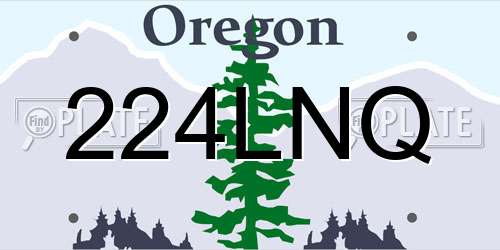 224LNQ Oregon License Plate