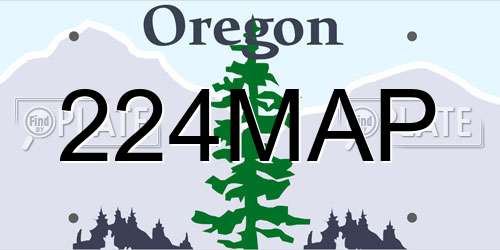224MAP Oregon License Plate