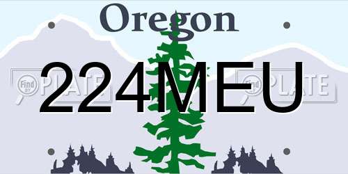 224MEU Oregon License Plate