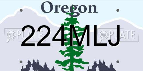 224MLJ Oregon License Plate