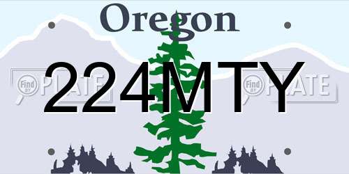 224MTY Oregon License Plate