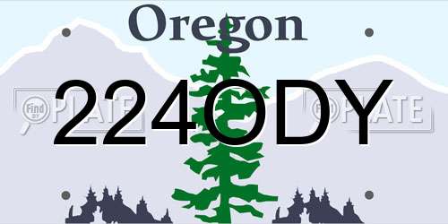 224ODY Oregon License Plate