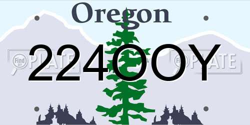 224OOY Oregon License Plate