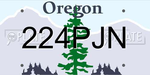 224PJN Oregon License Plate