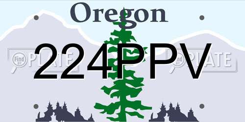 224PPV Oregon License Plate