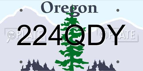 224QDY Oregon License Plate