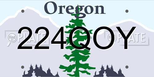 224QOY Oregon License Plate