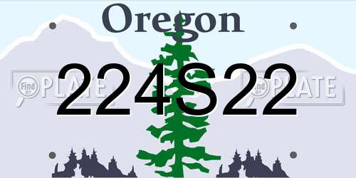 224S22 Oregon License Plate