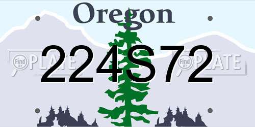 224S72 Oregon License Plate