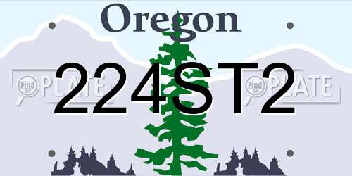 224ST2 Oregon License Plate