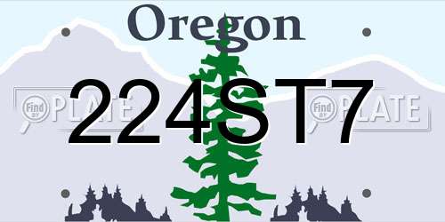 224ST7 Oregon License Plate