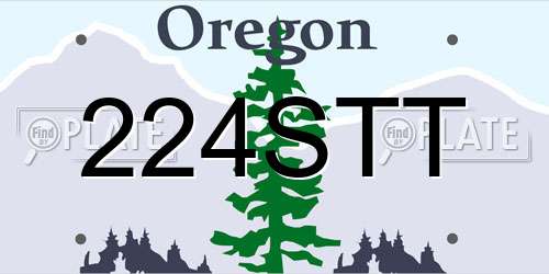 224STT Oregon License Plate