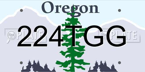 224TGG Oregon License Plate
