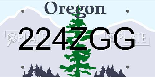224ZGG Oregon License Plate