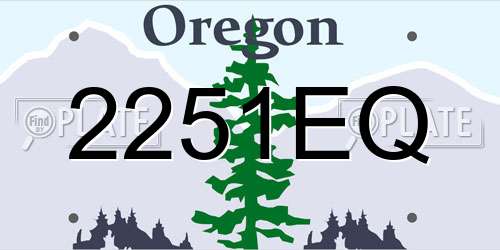 2251EQ Oregon License Plate