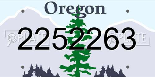 2252263 Oregon License Plate