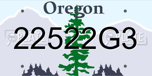 22522G3 Oregon License Plate