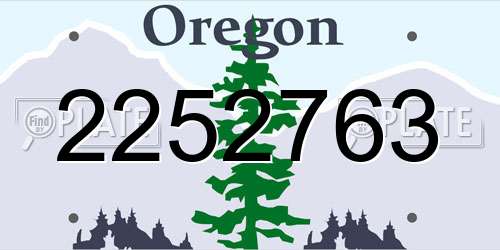 2252763 Oregon License Plate