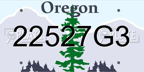 22527G3 Oregon License Plate
