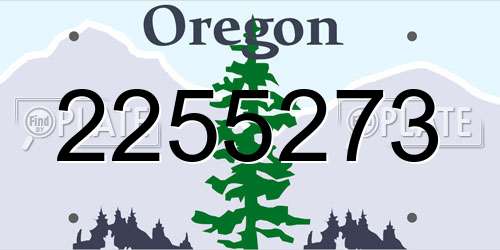 2255273 Oregon License Plate