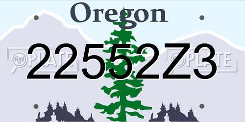 22552Z3 Oregon License Plate