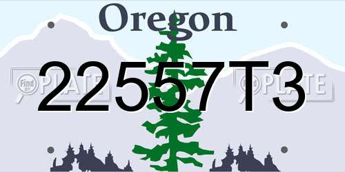 22557T3 Oregon License Plate