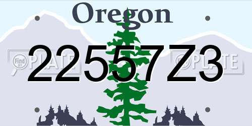 22557Z3 Oregon License Plate