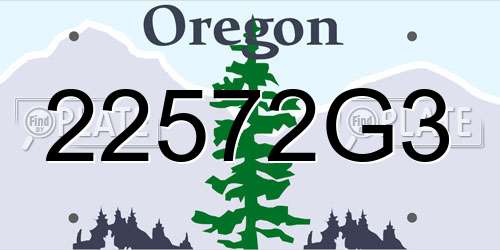22572G3 Oregon License Plate