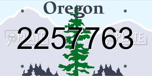 2257763 Oregon License Plate