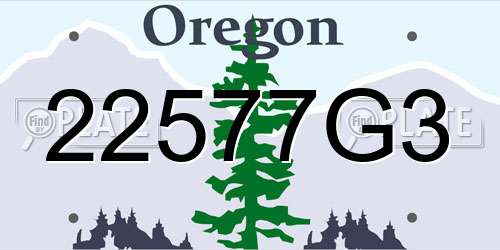 22577G3 Oregon License Plate