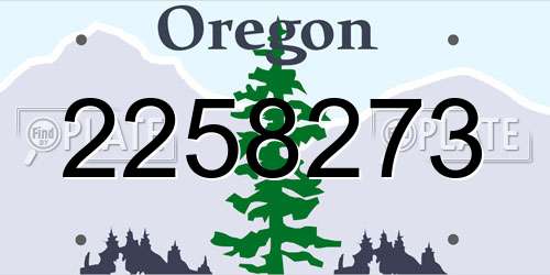 2258273 Oregon License Plate