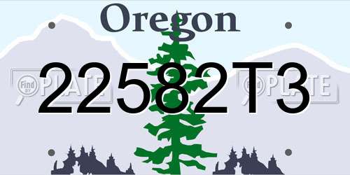 22582T3 Oregon License Plate