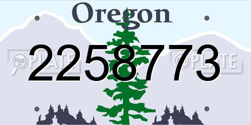 2258773 Oregon License Plate