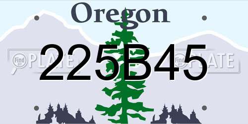 225B45 Oregon License Plate