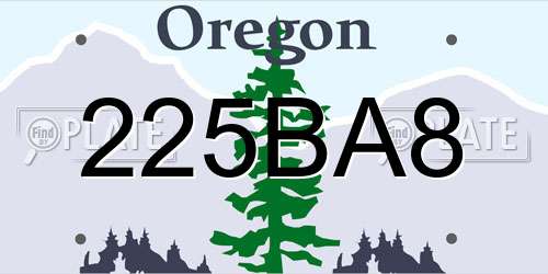 225BA8 Oregon License Plate
