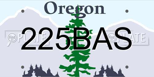 225BAS Oregon License Plate