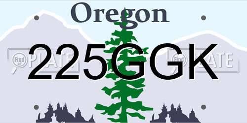 225GGK Oregon License Plate