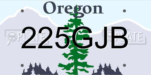 225GJB Oregon License Plate