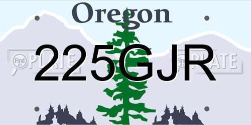 225GJR Oregon License Plate