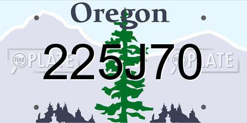 225J70 Oregon License Plate