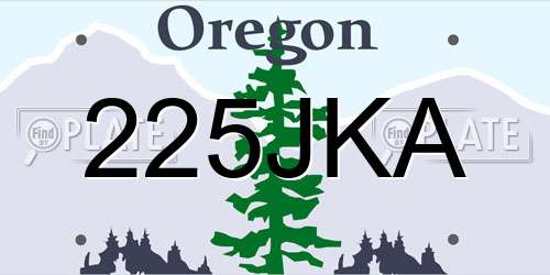 225JKA Oregon License Plate